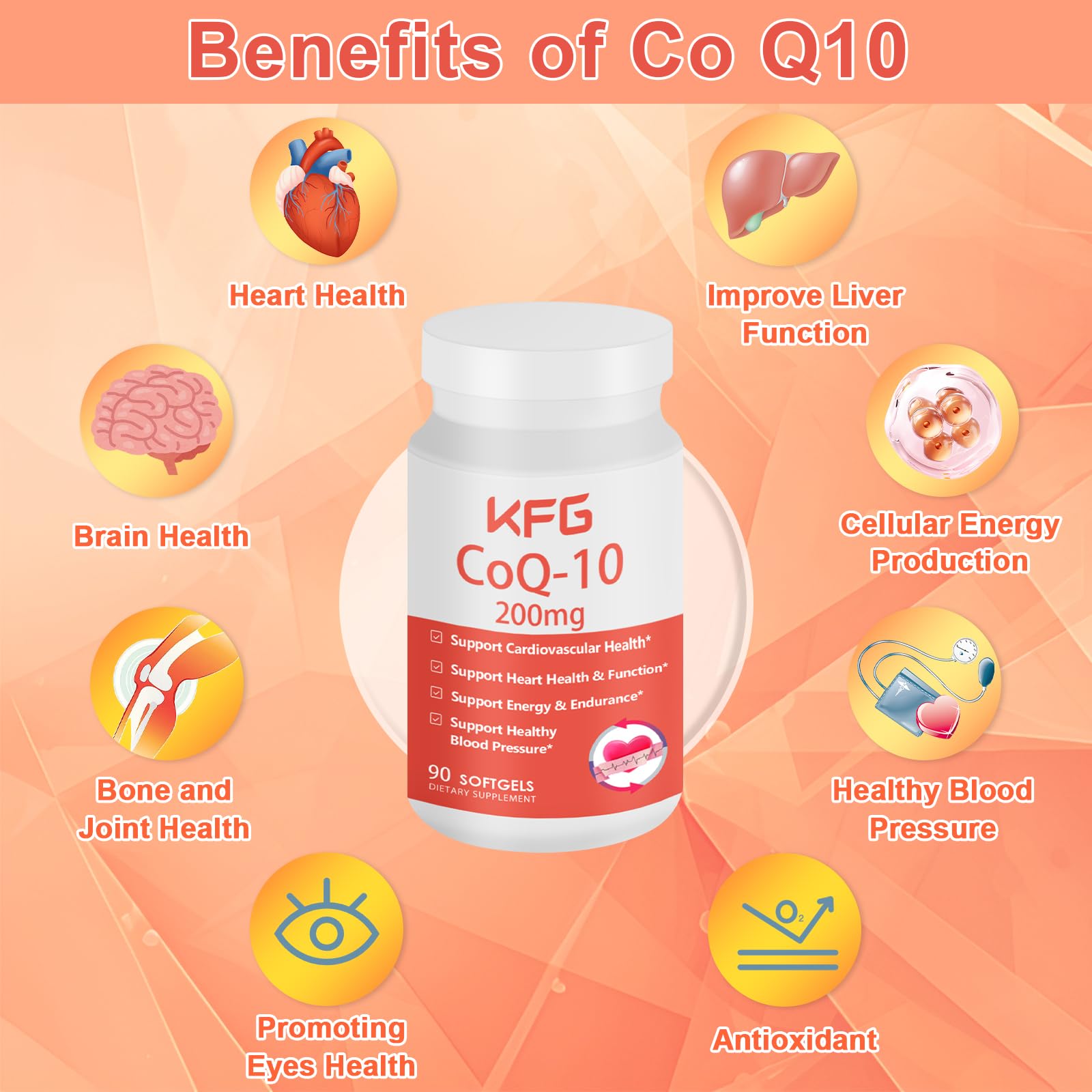 KFG CoQ10 200 mg, vitamine E: protection antioxydante et absorption optimale.