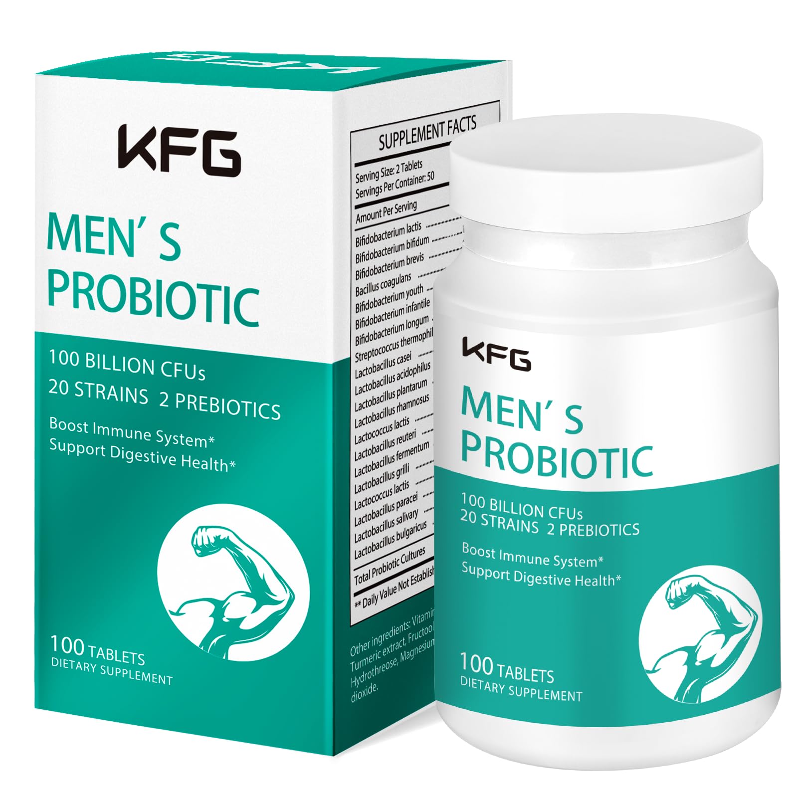 KFG Probiotiques 100 milliards CFU: soutien digestif potentiel et équilibre intestinal.