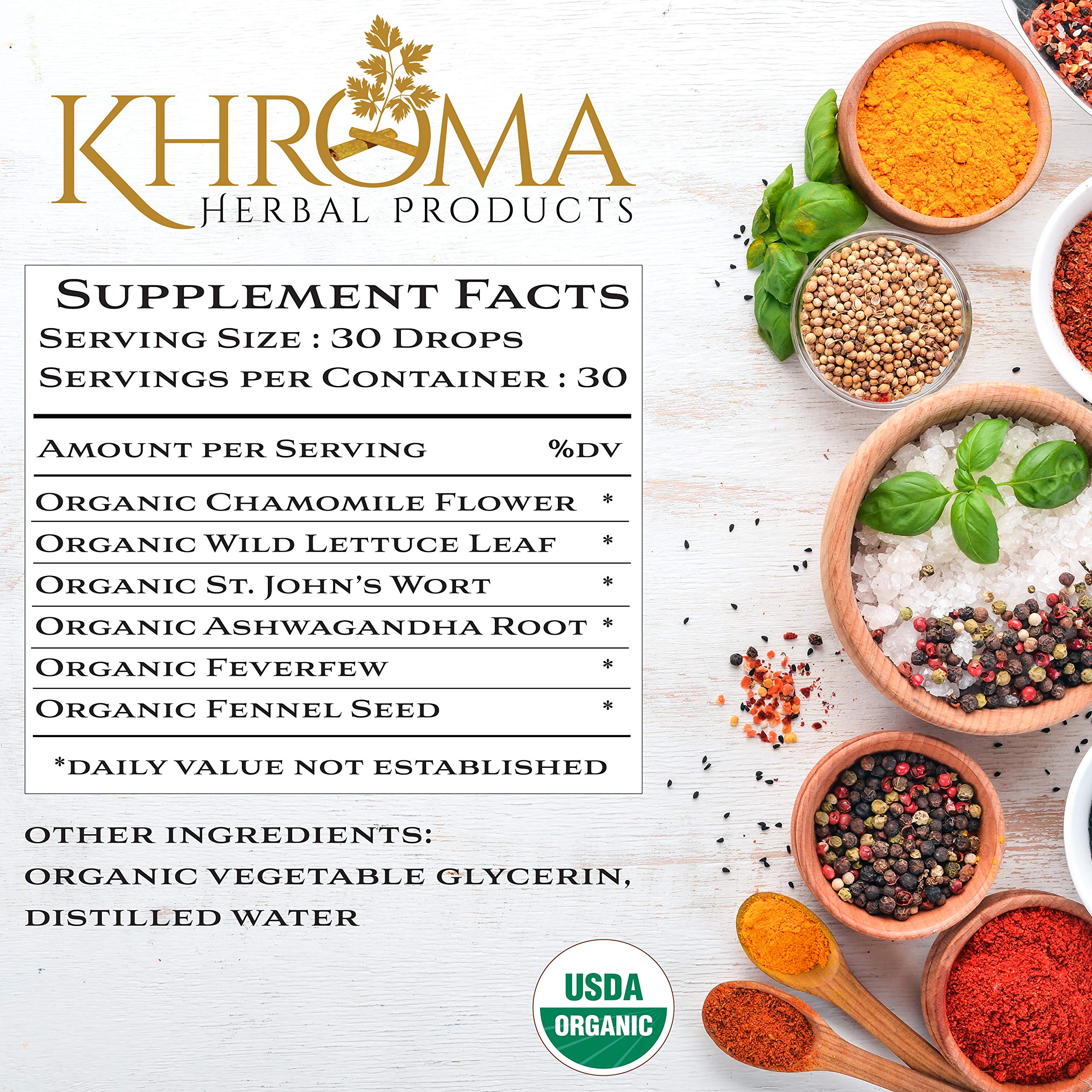 Khroma Herbal Happy – ingrédients biologiques, haute qualité pour un soutien naturel