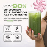 Kiala Nutrition Super Greens – shaker visible, pratique pour démarrer votre journée.