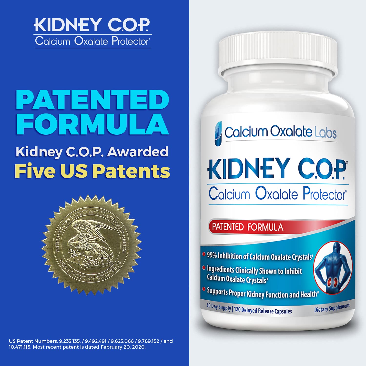 KIDNEY C.O.P. Boîte oxalate calcium — accessibilité améliorée des capsules.