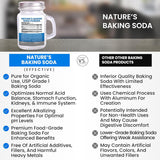Bicarbonate de soude organique sans aluminium, idéal pour diverses préparations culinaires.