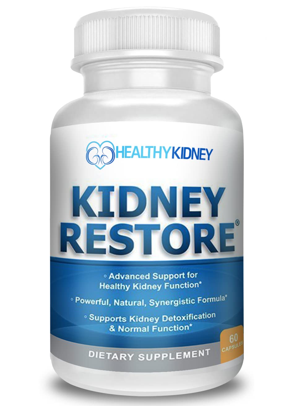 Kidney Restore – bouteille de gélules, soutien rénal potentiel.