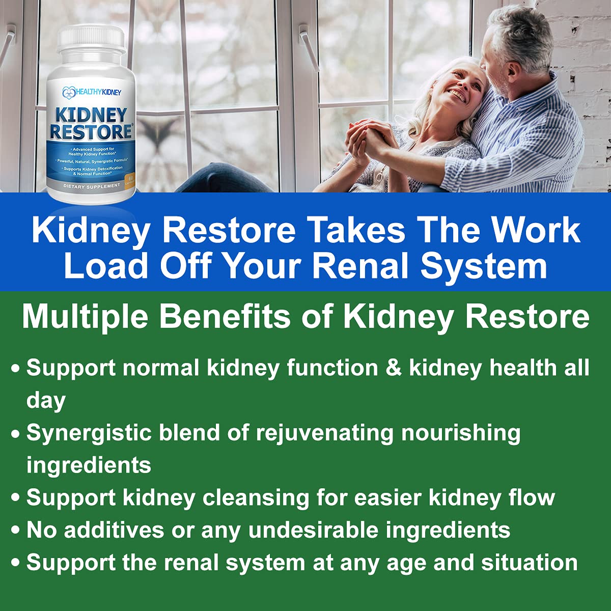 Kidney Restore – liste d'ingrédients, formulation ciblée pour le bien-être rénal.