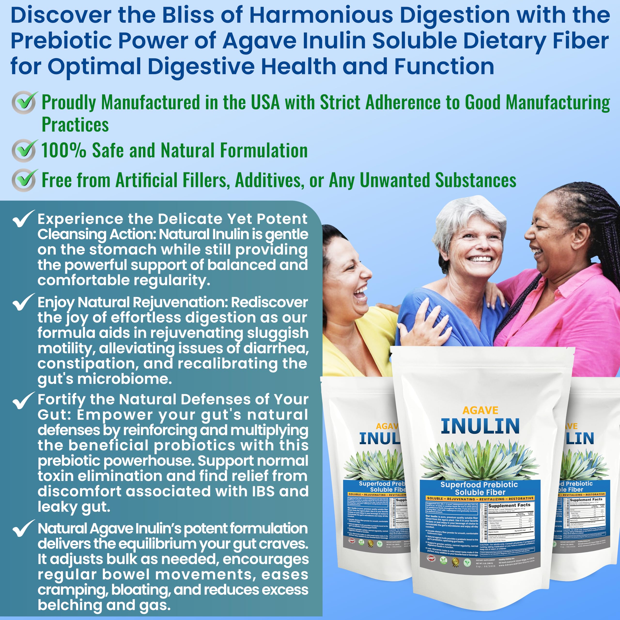 Kidney Restore Mélange Poudre Inuline Organique – texture légère pour recettes végans.