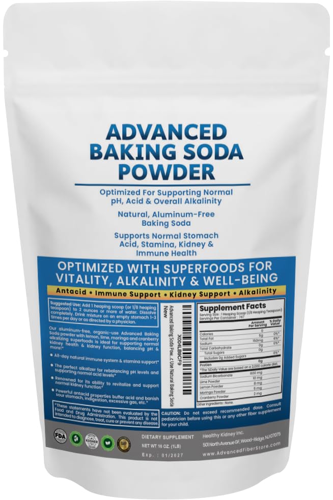 Kidney Restore: poudre bicarbonate alcalinisante sans aluminium pour l'équilibre quotidien.