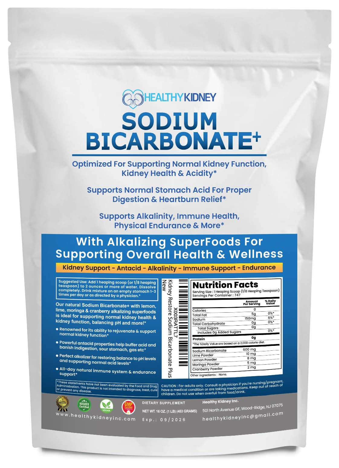 Kidney Restore : poudre alcalinisante prête à être mélangée pour soutenir l'équilibre du corps.