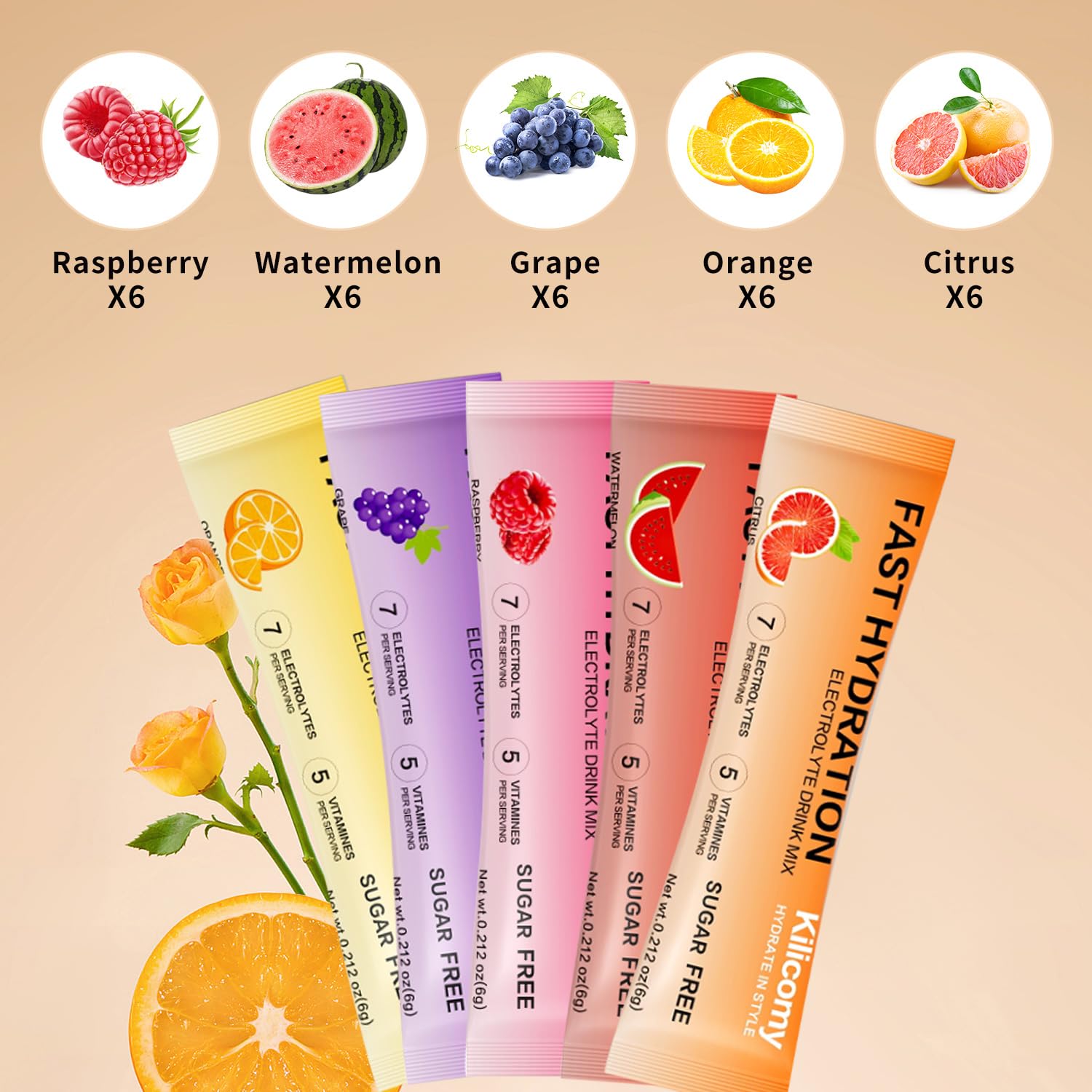Kilicomy sachets saveur pastèque sans sucre, hydratation après l'effort.