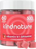 kindnature gommes b1, bouteille de 60 gommes, soutien énergie quotidienne.
