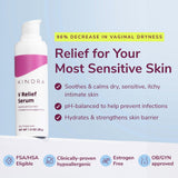 Kindra V Serum offre hydratation intime quotidienne près de la vulve.