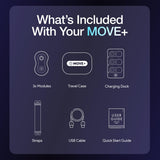 Kineon Move+ Pro 2.0 livré avec étui et guide rapide.