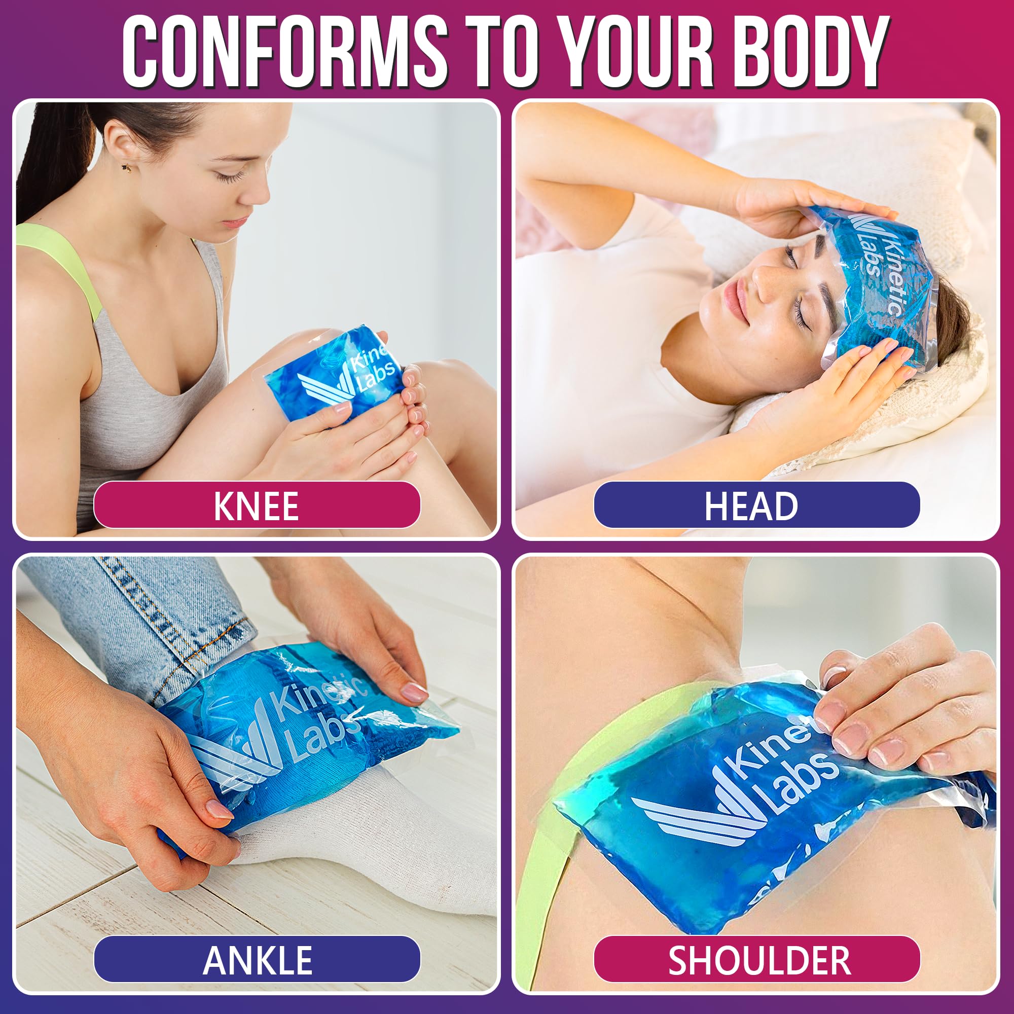 Kinetic Labs Soft Ice Pack: utilisation pour le dos pour soulager les tensions.