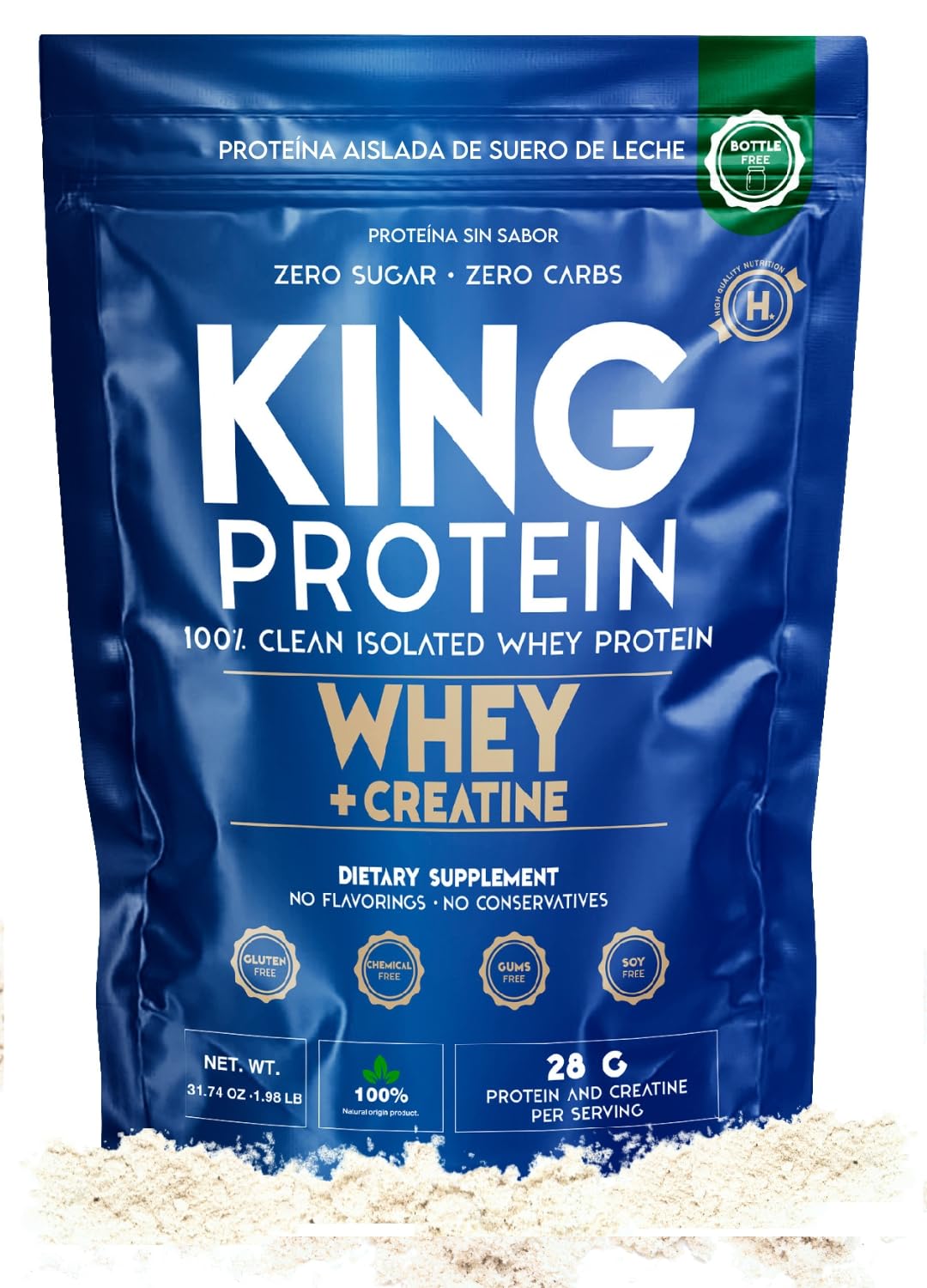 KING Protein : poudre whey isolate avec creatine en pot, recuperation rapide