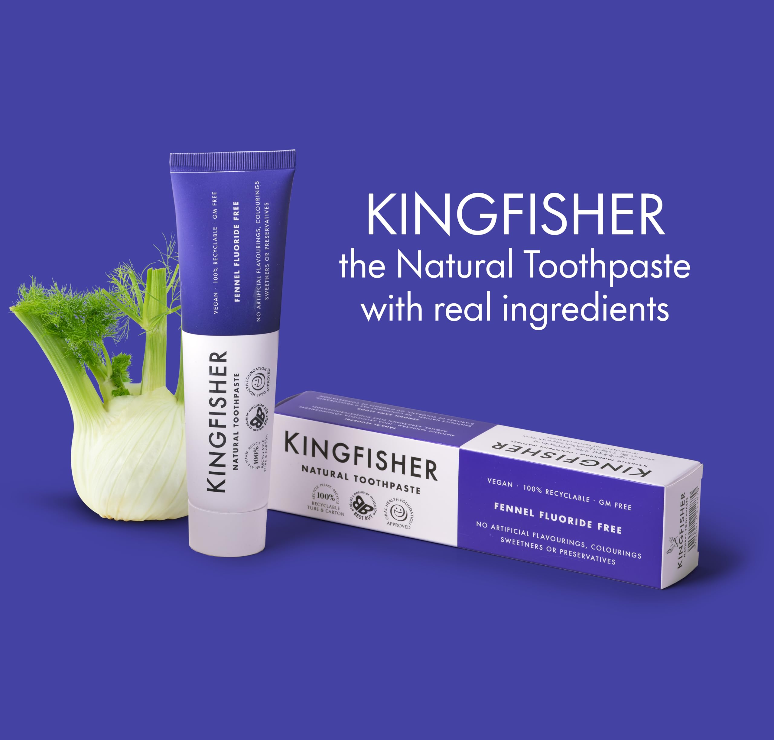 Arôme fenouil naturel du dentifrice Kingfisher, douceur et fraîcheur