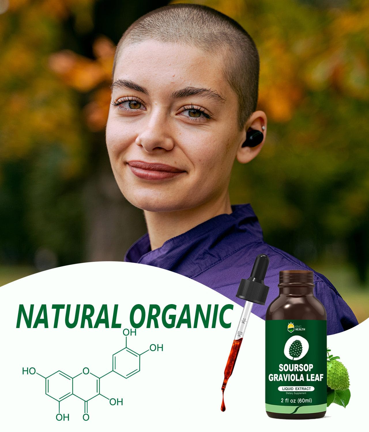 Ingrédients biologiques KingHealth Corossol — sans gluten et végane.