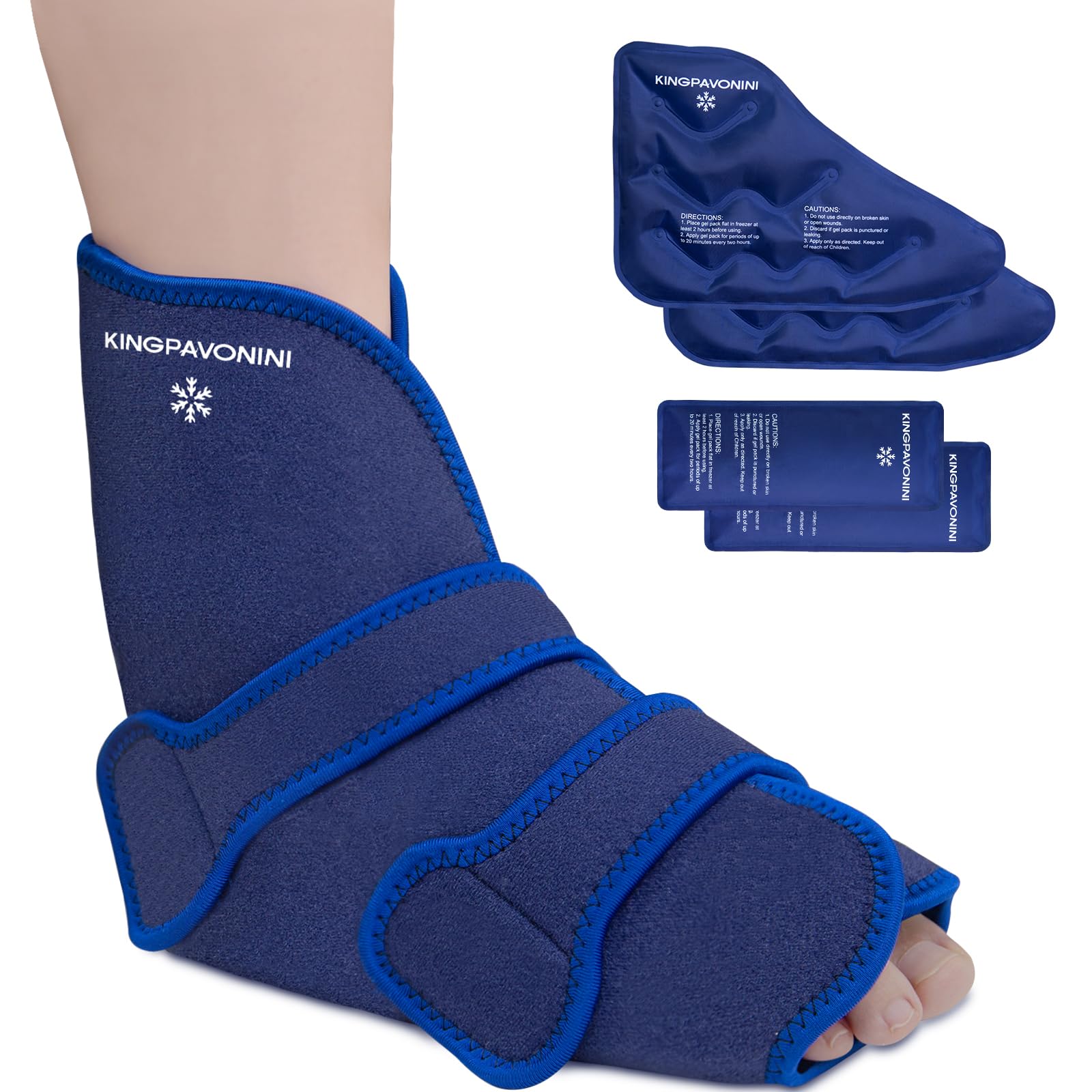 KingPavonini bandeau glace cheville: maintien ajustable pour le pied blessé