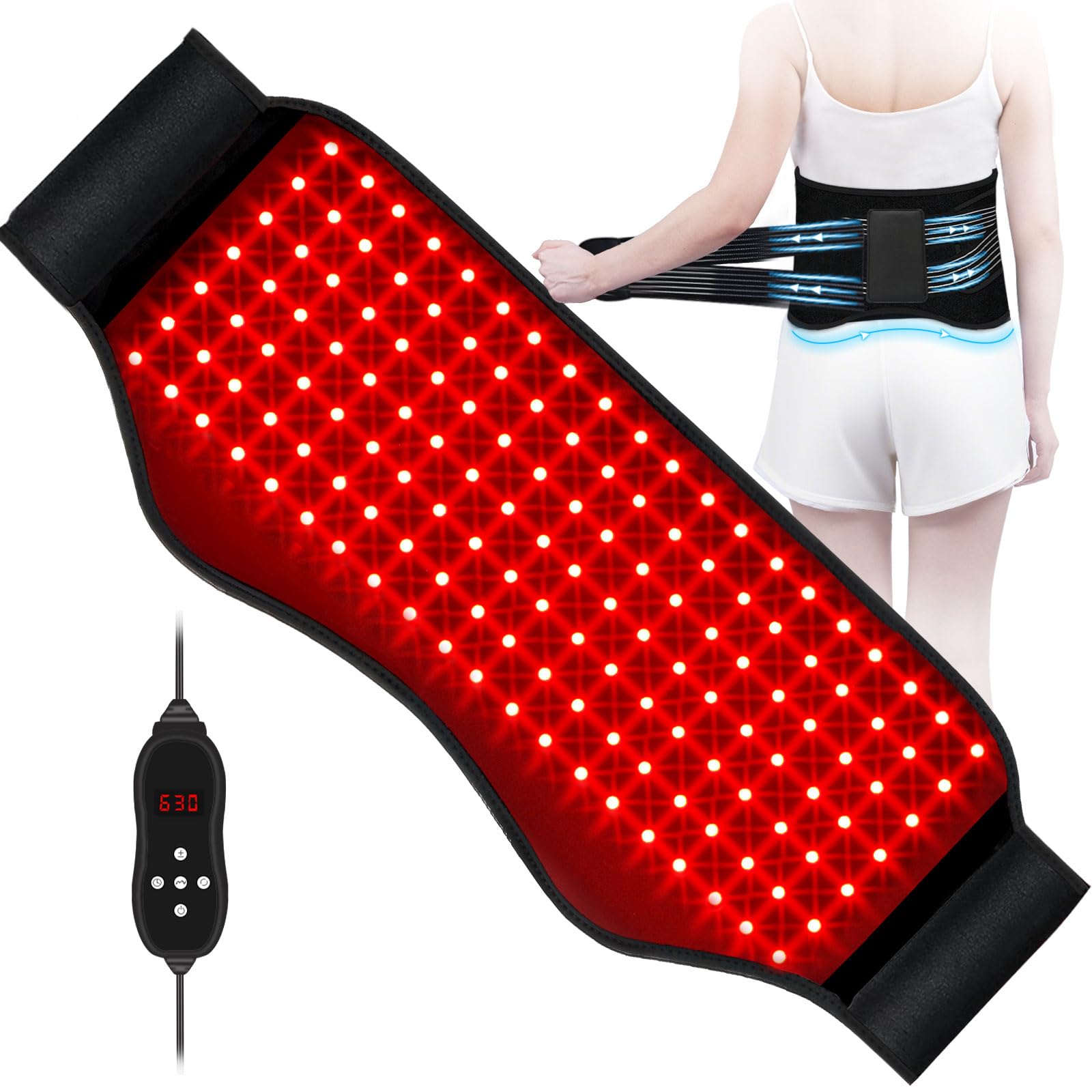KingPavonini ceinture-lumière rouge 140 LEDs pour couverture lumineuse dense et efficace.