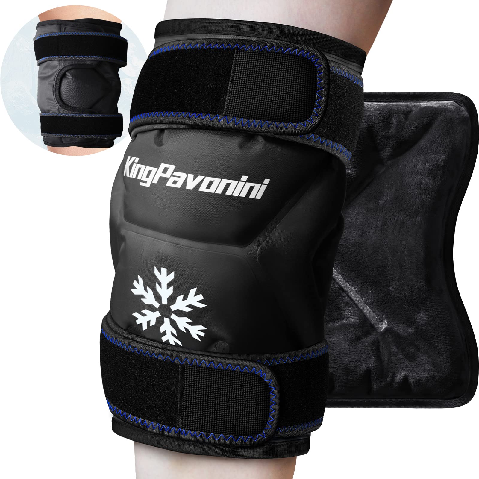 KingPavonini Genou XXL enveloppe le genou entier pour un froid ciblé et réconfortant.