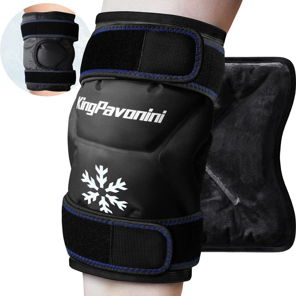 KingPavonini Genou XXL enveloppe le genou entier pour un froid ciblé et réconfortant.
