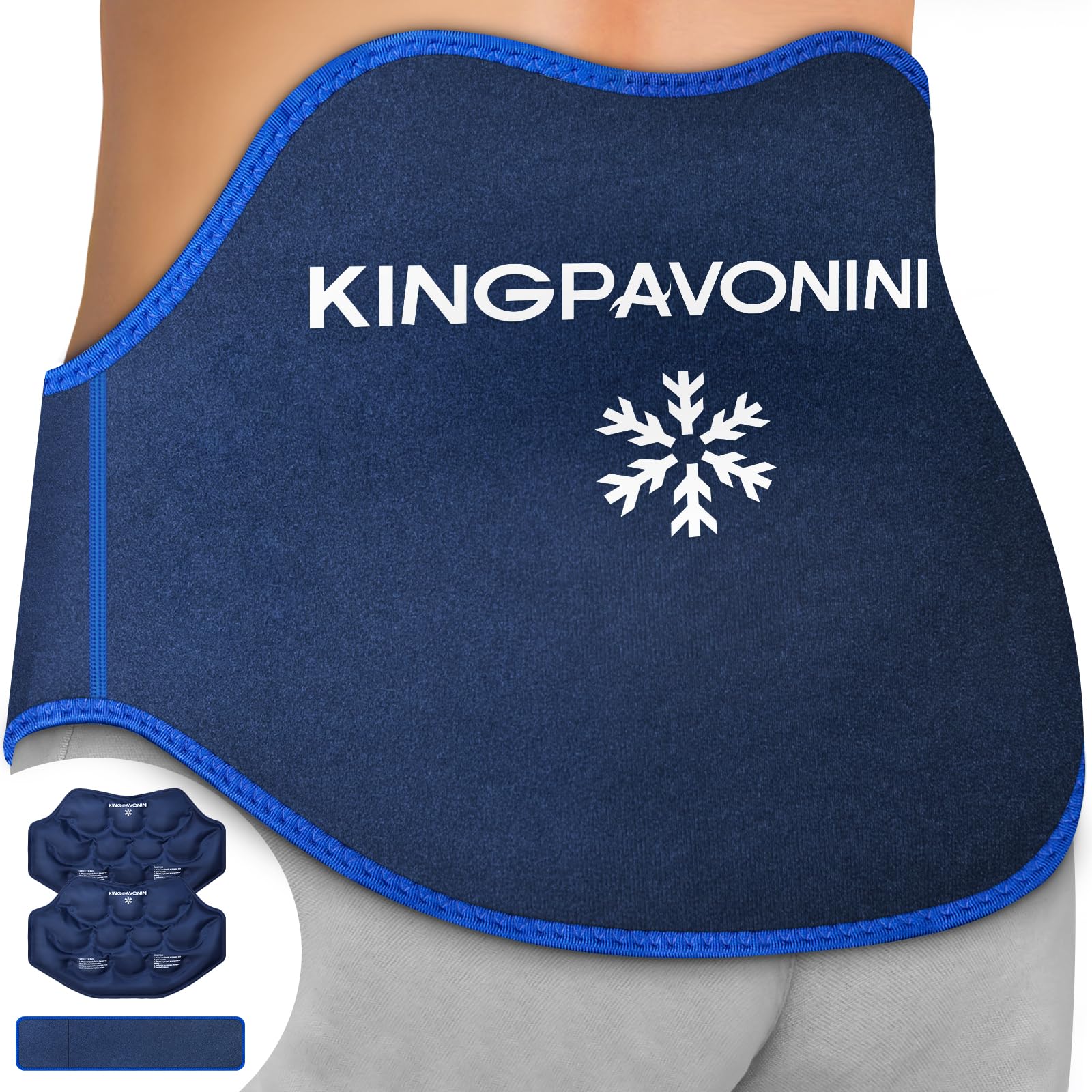 KingPavonini pack glace dos extra-large—couverture maximale et contact précis.