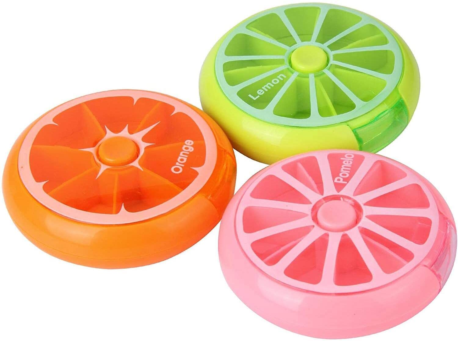 Kinmingzhu organiseur-pilules rotatif vert, pratique en voyage et pour votre routine.