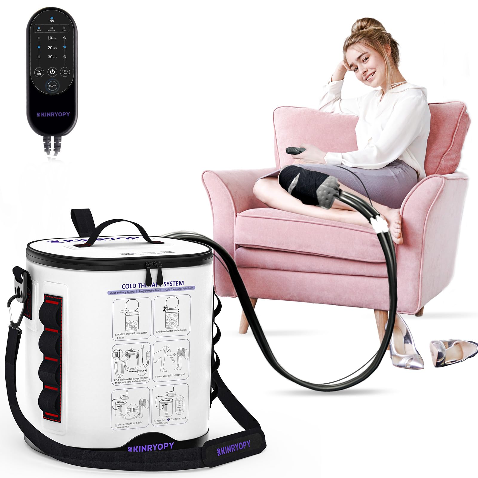 KINRYOPY machine froid portable genou, thérapie ciblée et apaisante.
