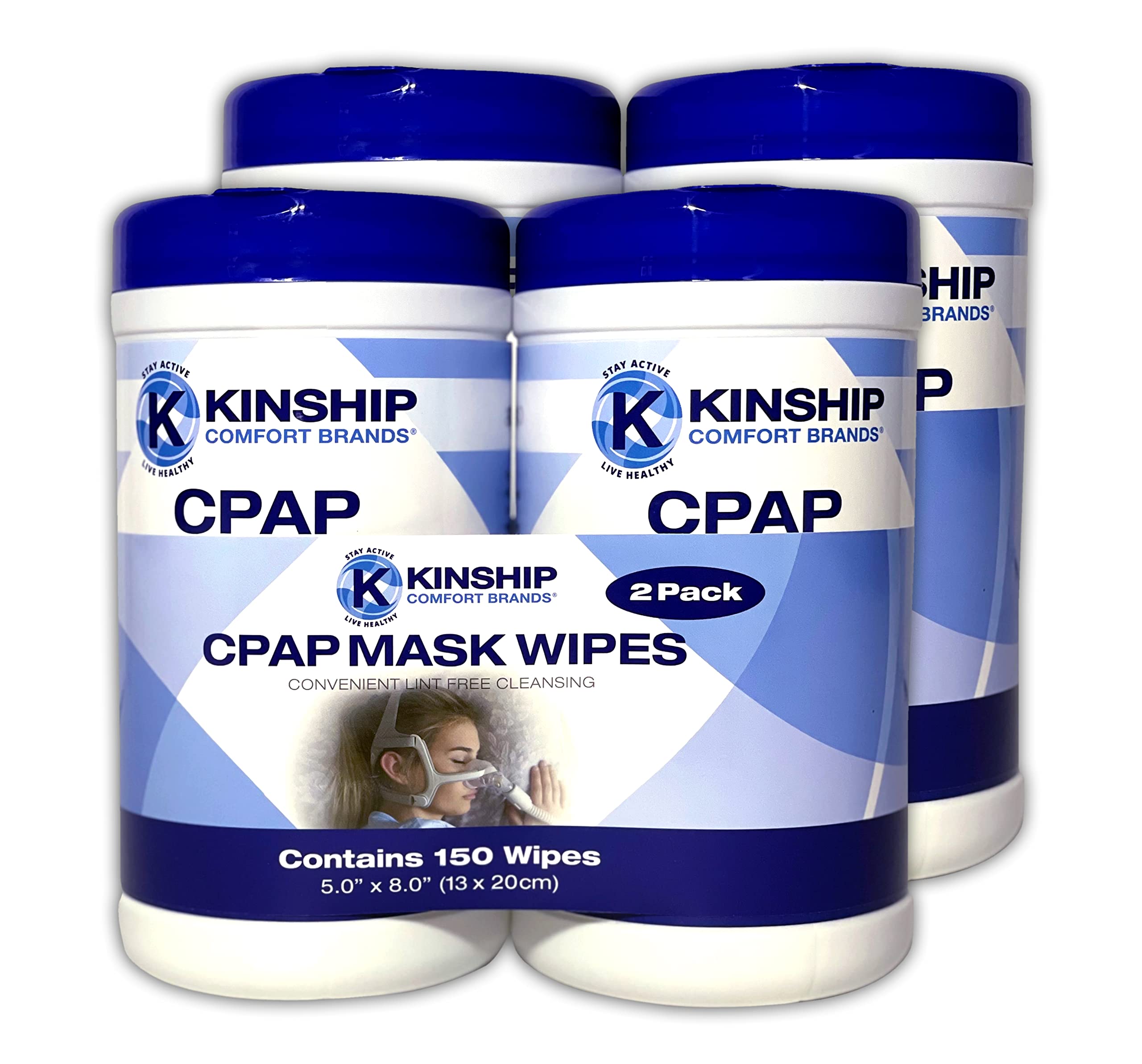 Kinship Comfort Brands lingettes pour masque CPAP, nettoyage rapide et sans parfum.