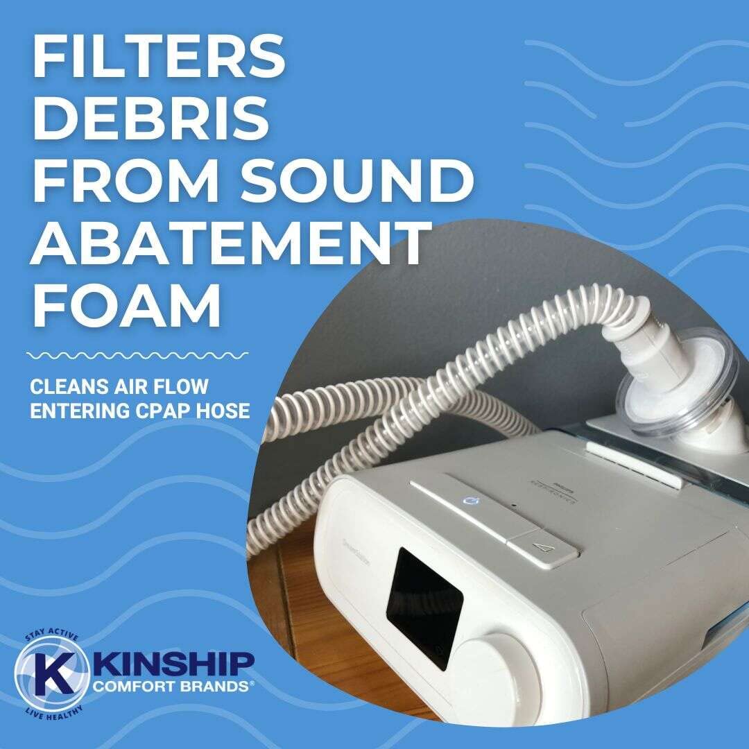 Kinship Comfort Brands filtre CPAP inline installation rapide sans outils.
