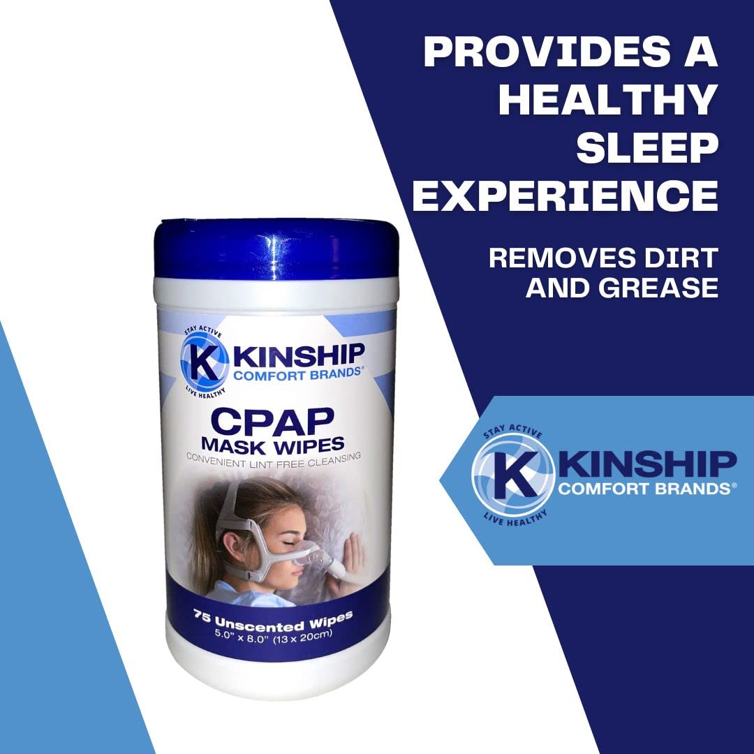 Kinship Comfort Brands, lingettes nettoyage filtre CPAP pour éliminer poussières sans endommager.
