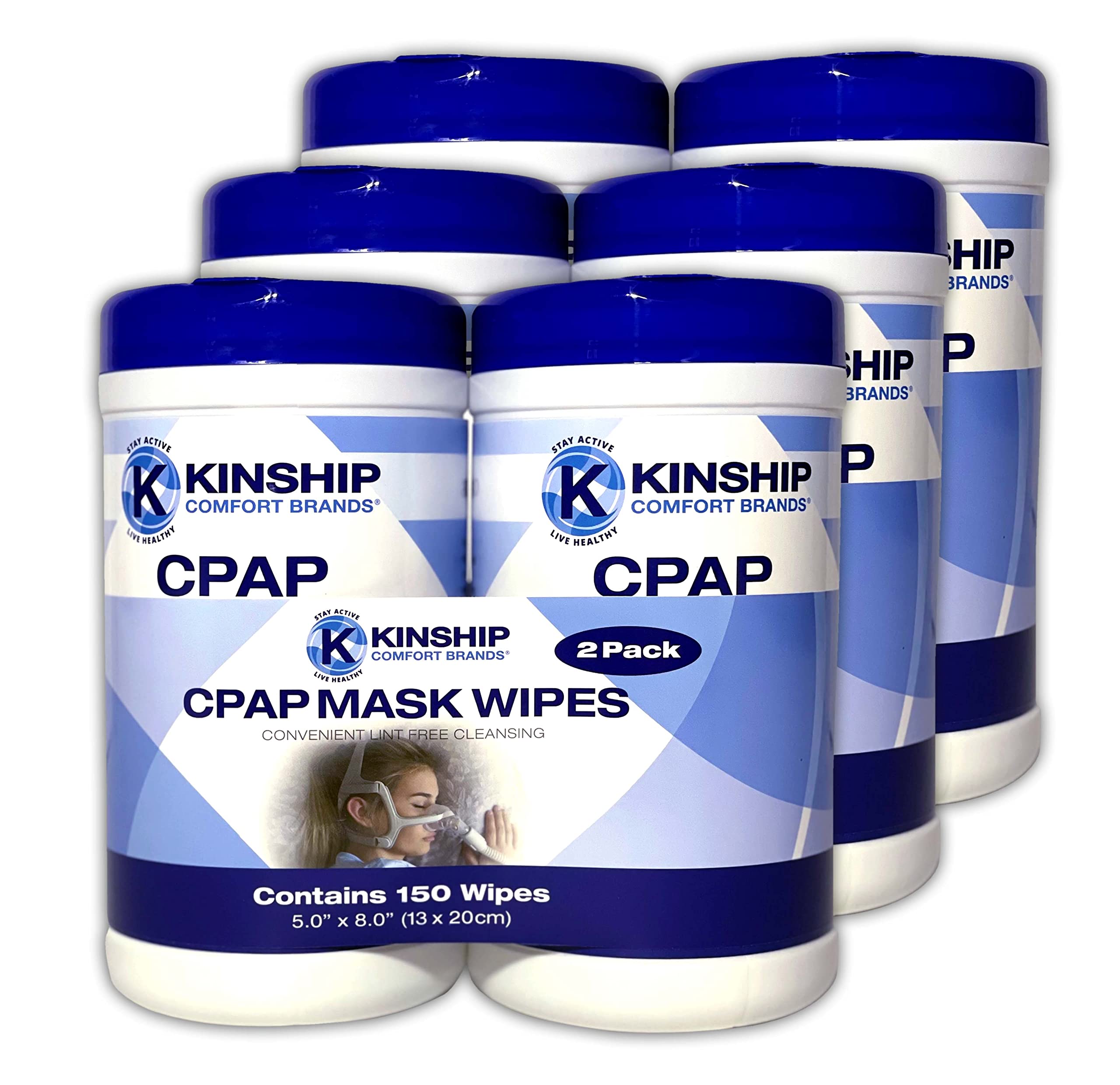 Kinship Comfort Brands, lingettes nettoyage masque CPAP pour entretien doux au quotidien.