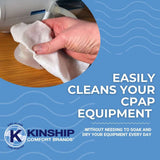 Kinship Comfort Brands, lingettes nettoyage tubes CPAP pour entretien rapide et sans résidu.