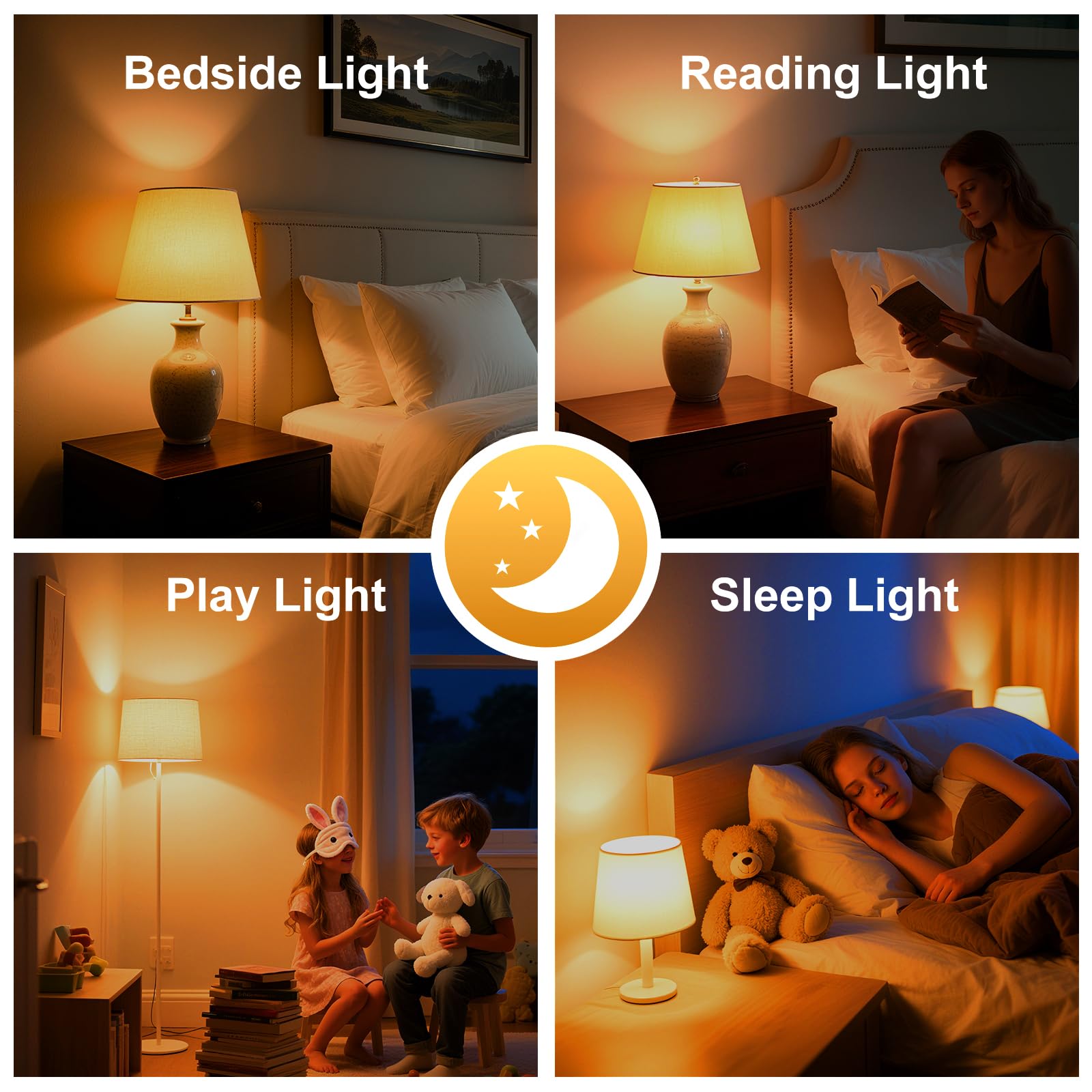 Ambiance 1800K Kinur Amber Sommeil pour un éclairage chaleureux et relaxant.