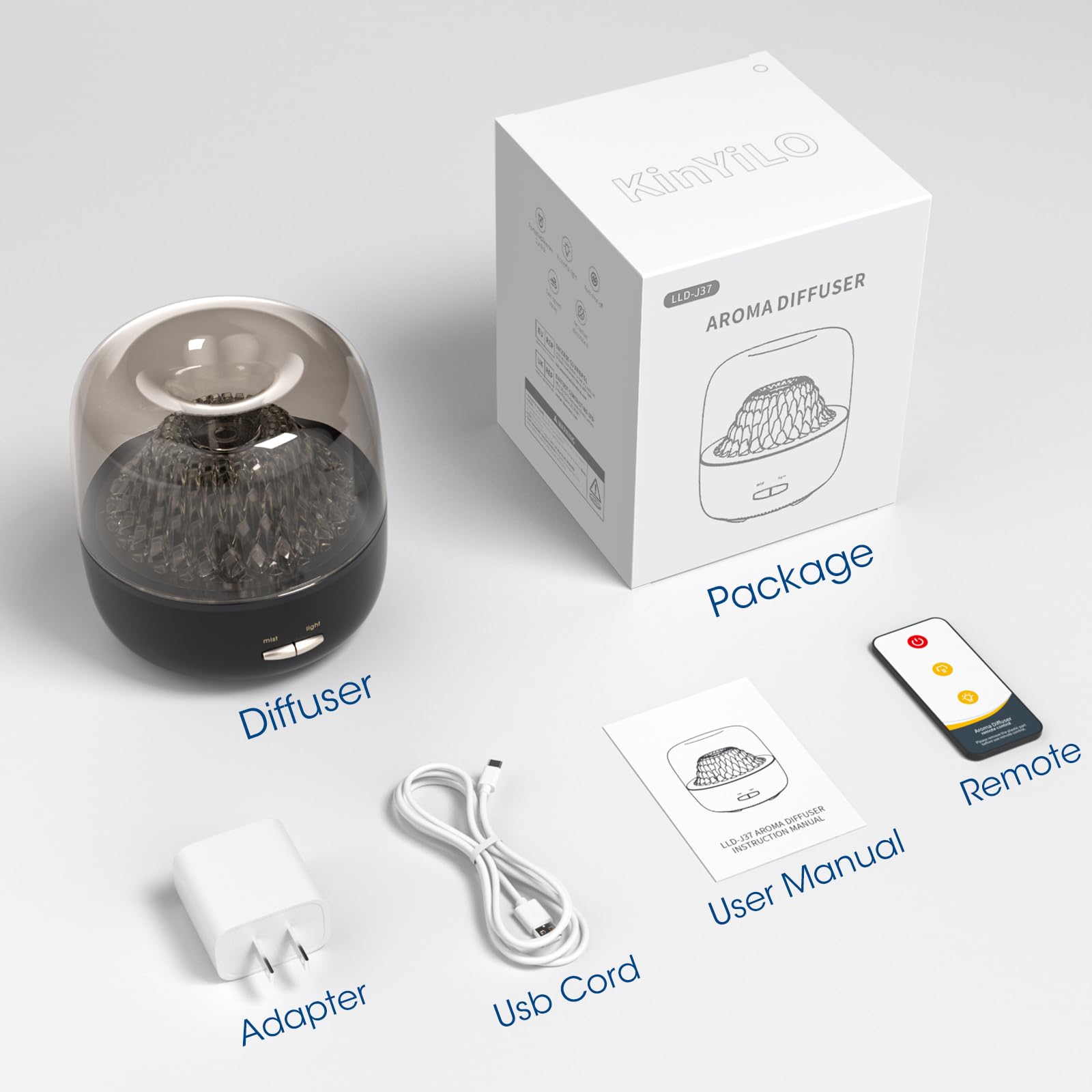 KinYiLO diffuseur compact idéal pour bureau et table de nuit.