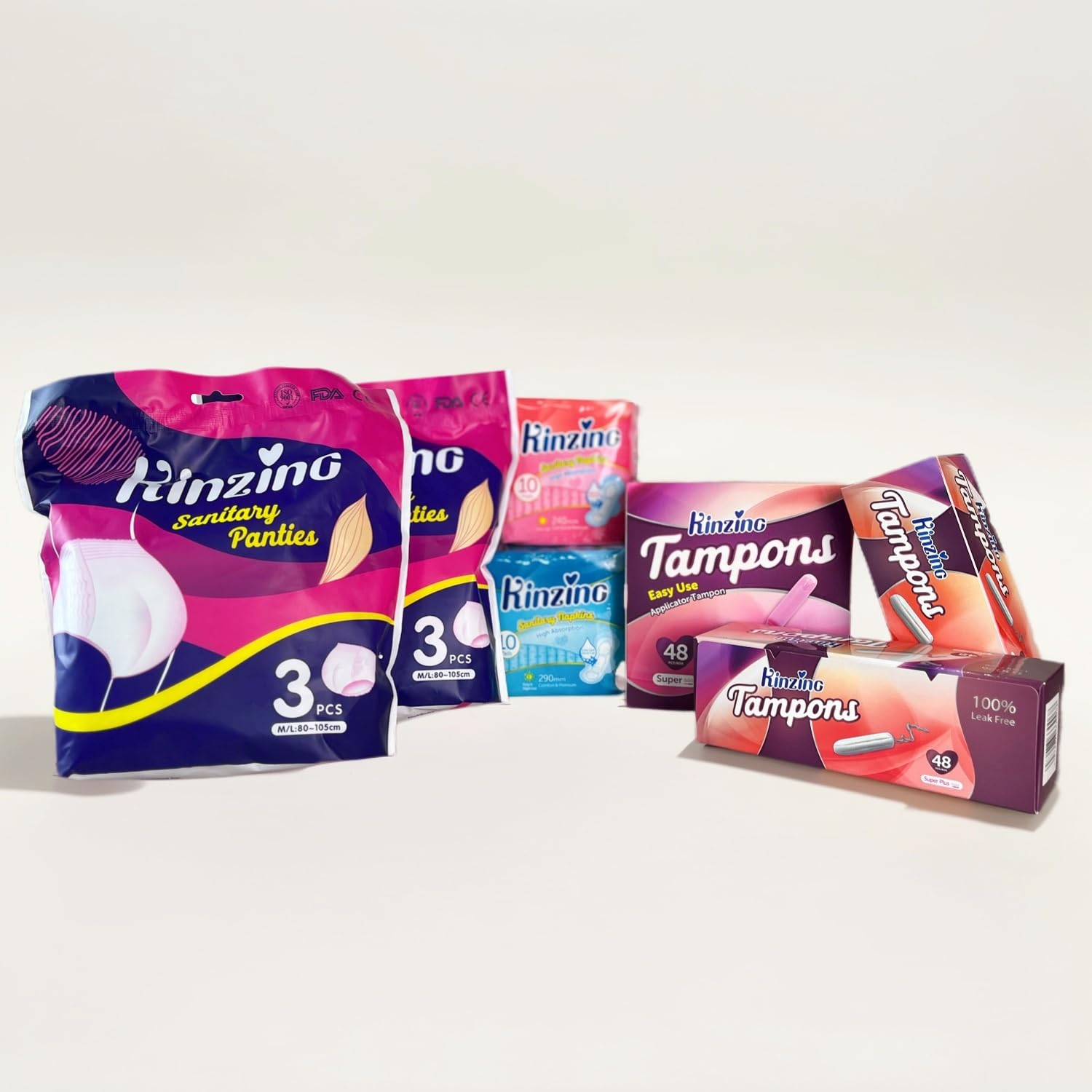 Tampons KINZINO coton confort au quotidien et fiabilité.