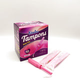 Tampons KINZINO coton insertion facile pour usage rapide.