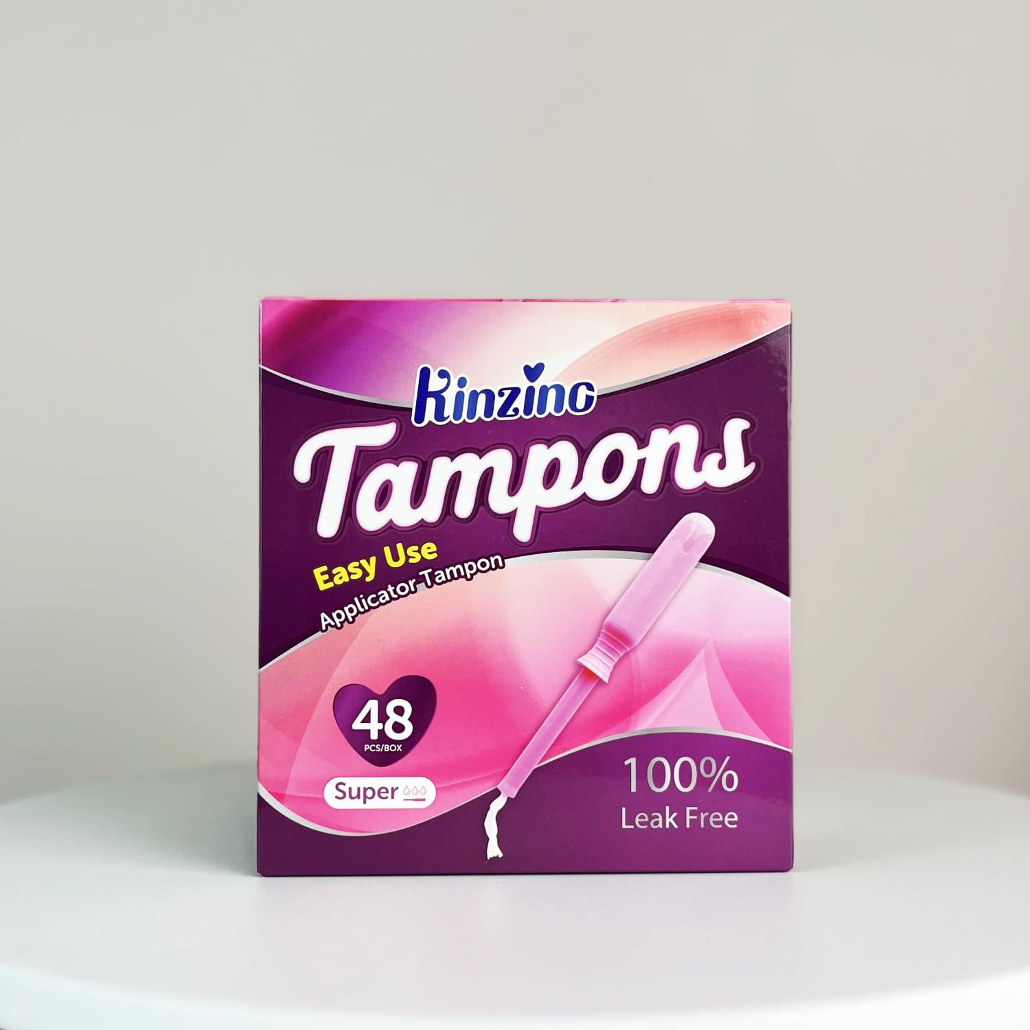 Tampons KINZINO coton sans chlore hypoallergenique pour douceur.