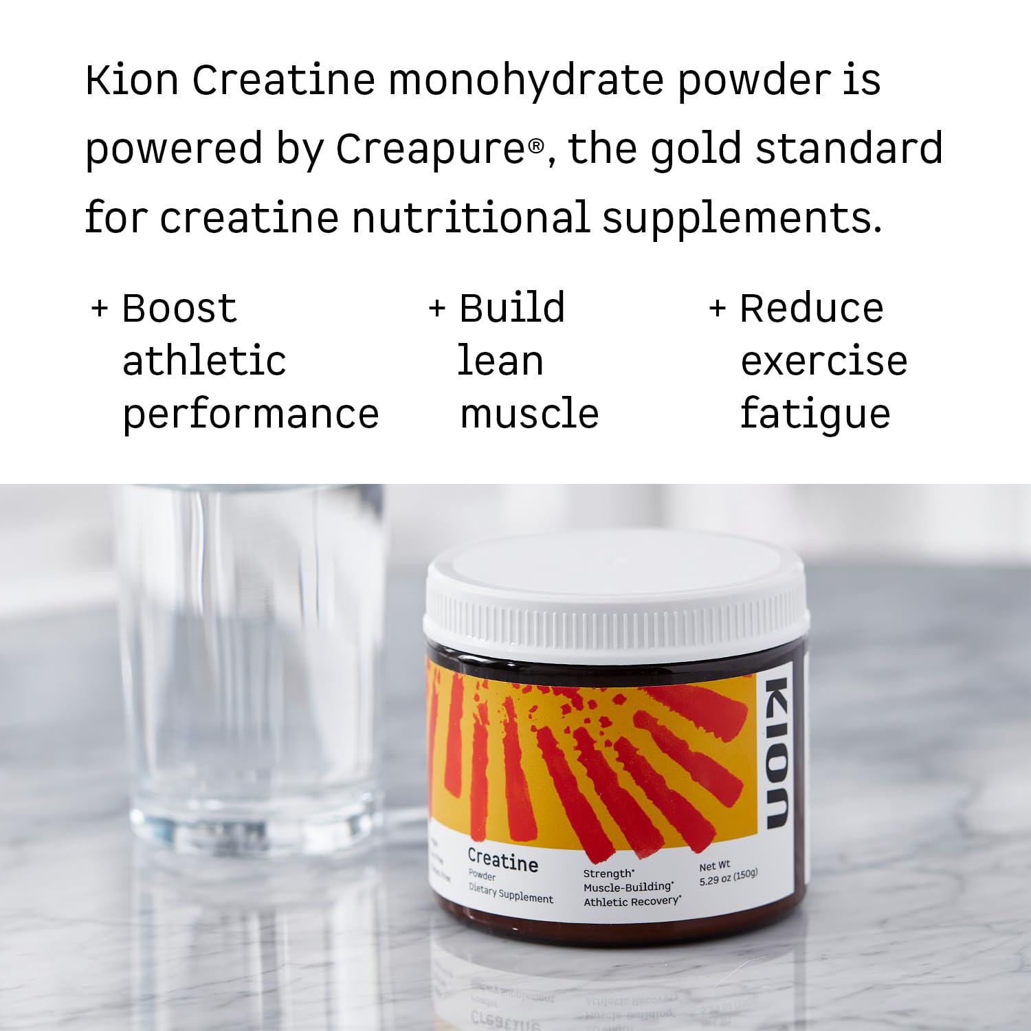 Cuillère-dose Kion Creatine prête à mesurer la dose idéale.