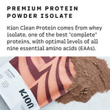 Kion proteine isolee poudre texture fine pour melange lisse.