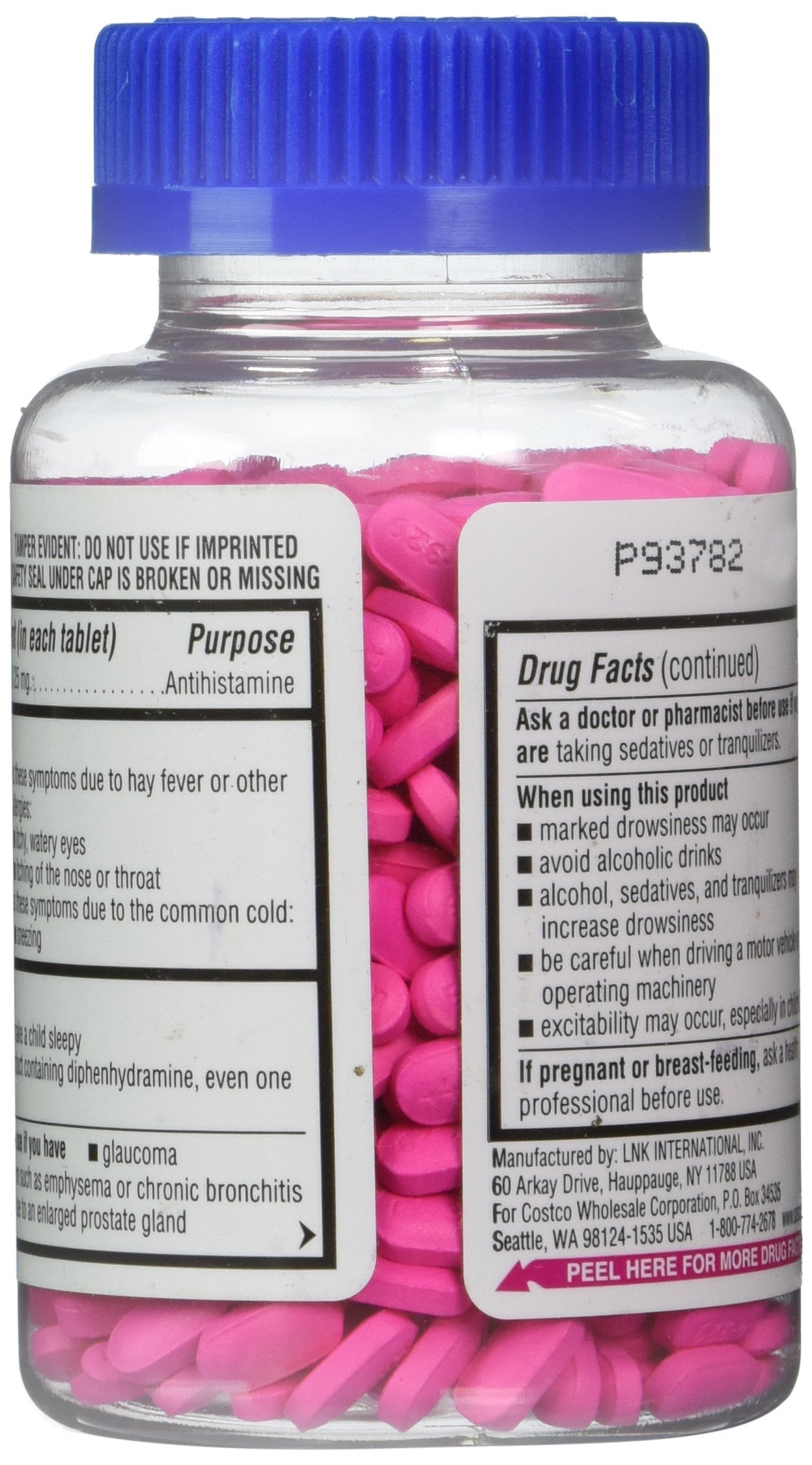 KIRKLAND Diphenhydramine 25 mg comprimés: dosage fiable pour le rhume des foins.
