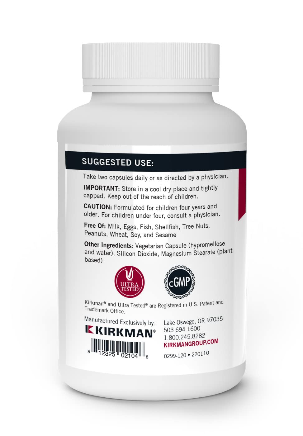 Kirkman Ingrédients Nutriments: 21 nutriments essentiels pour soutenir l'alimentation quotidienne.