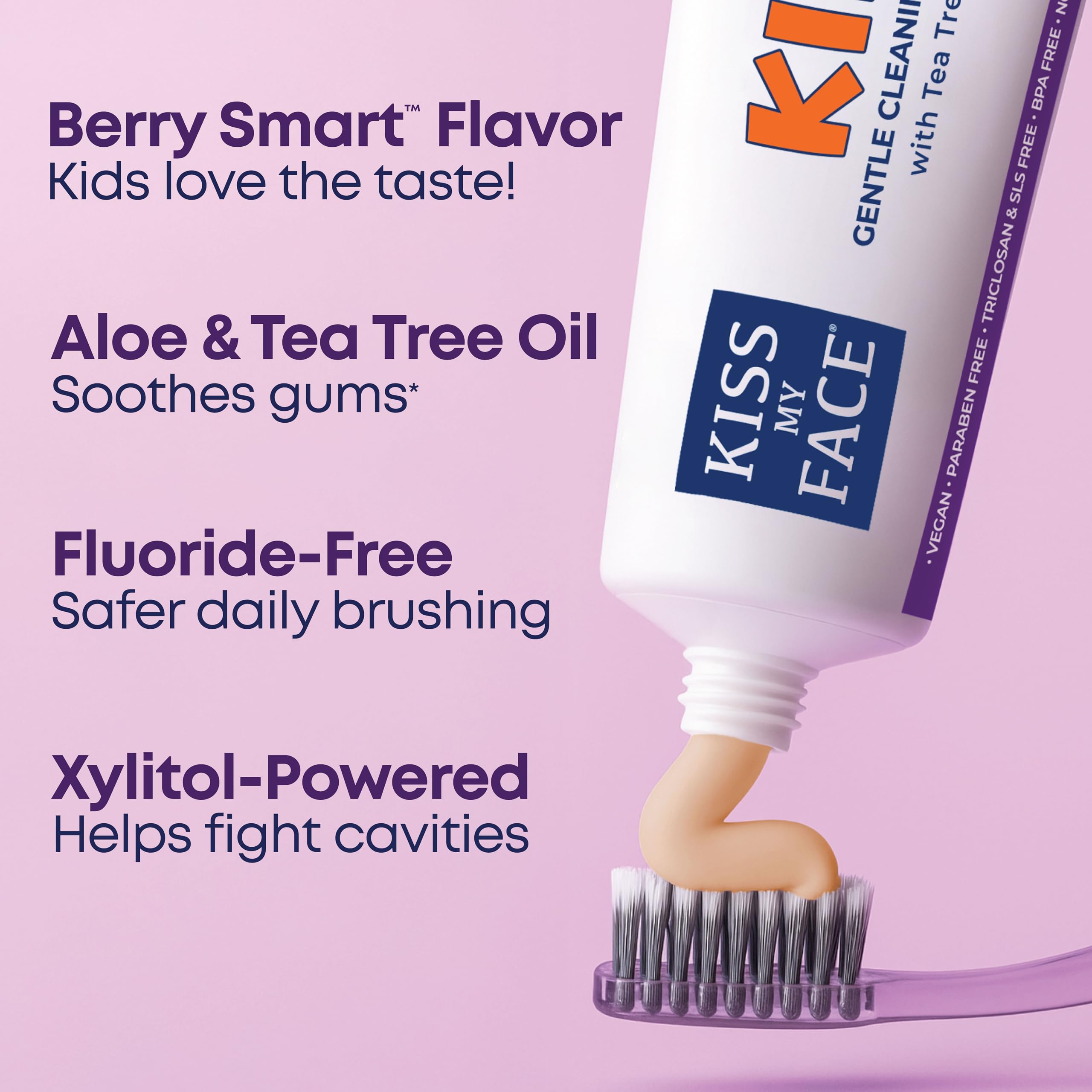 Kiss My Face dentifrice enfant emballage pratique et sûr à utiliser