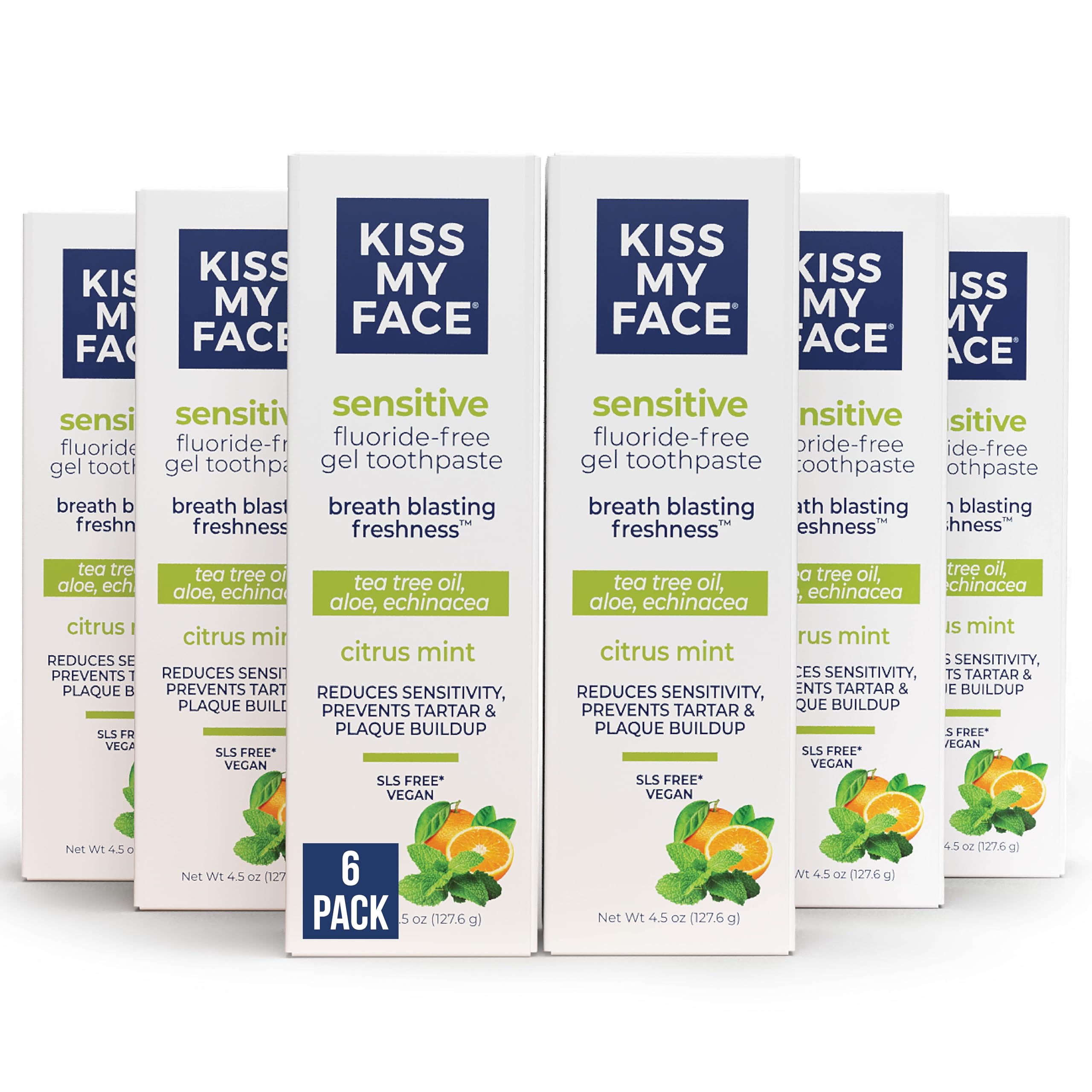 Kiss My Face Sensitive en gel citron-menthe sur flacon, douceur gingivale