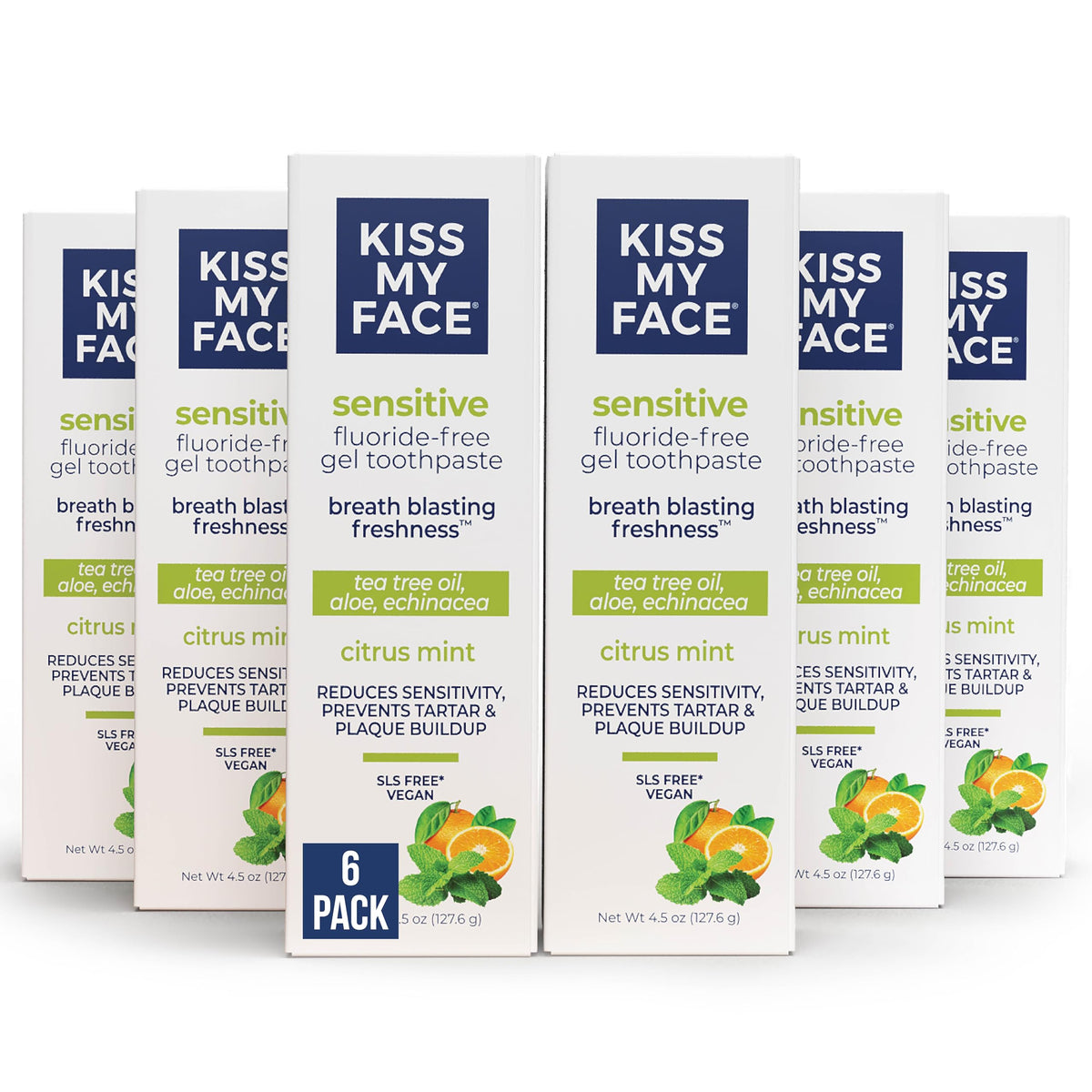 Kiss My Face Sensitive en gel citron-menthe sur flacon, douceur gingivale