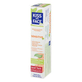Kiss My Face Dentifrice sans fluor, détail du tube, texture délicate pour gencives sensibles.
