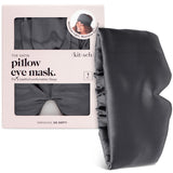 Masque Kitsch satin charbon noir, premier plan, douceur luxueuse pour le sommeil.