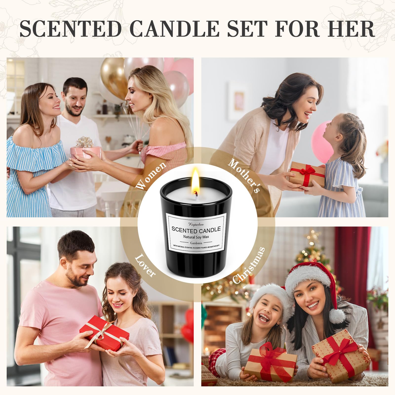 Coffret cadeau KIYTARBOO de bougies élégant et pratique