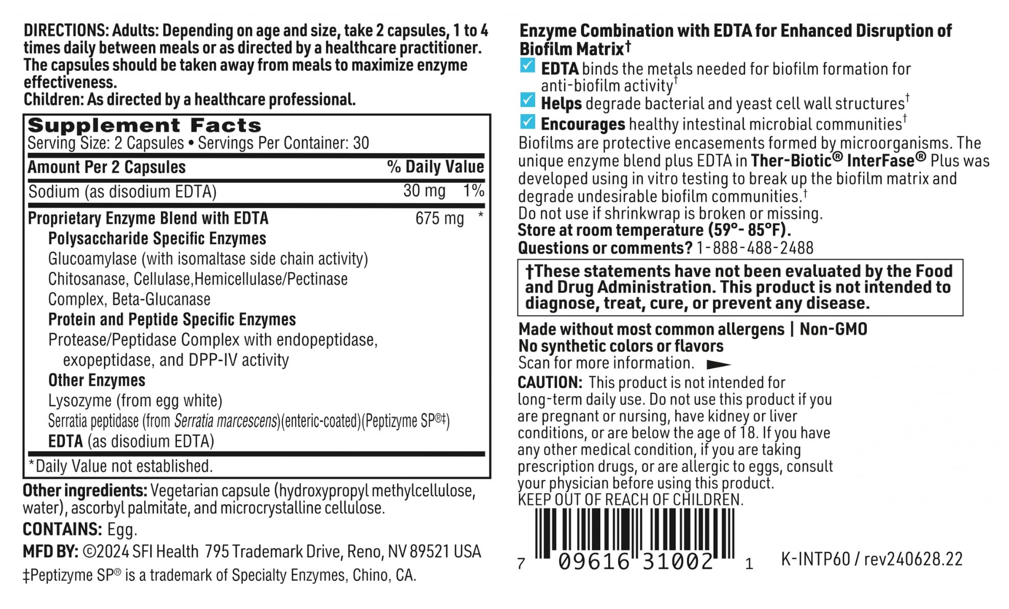 Klaire Labs Interfase Plus – protéase/peptidase: dégradation des protéines et peptides