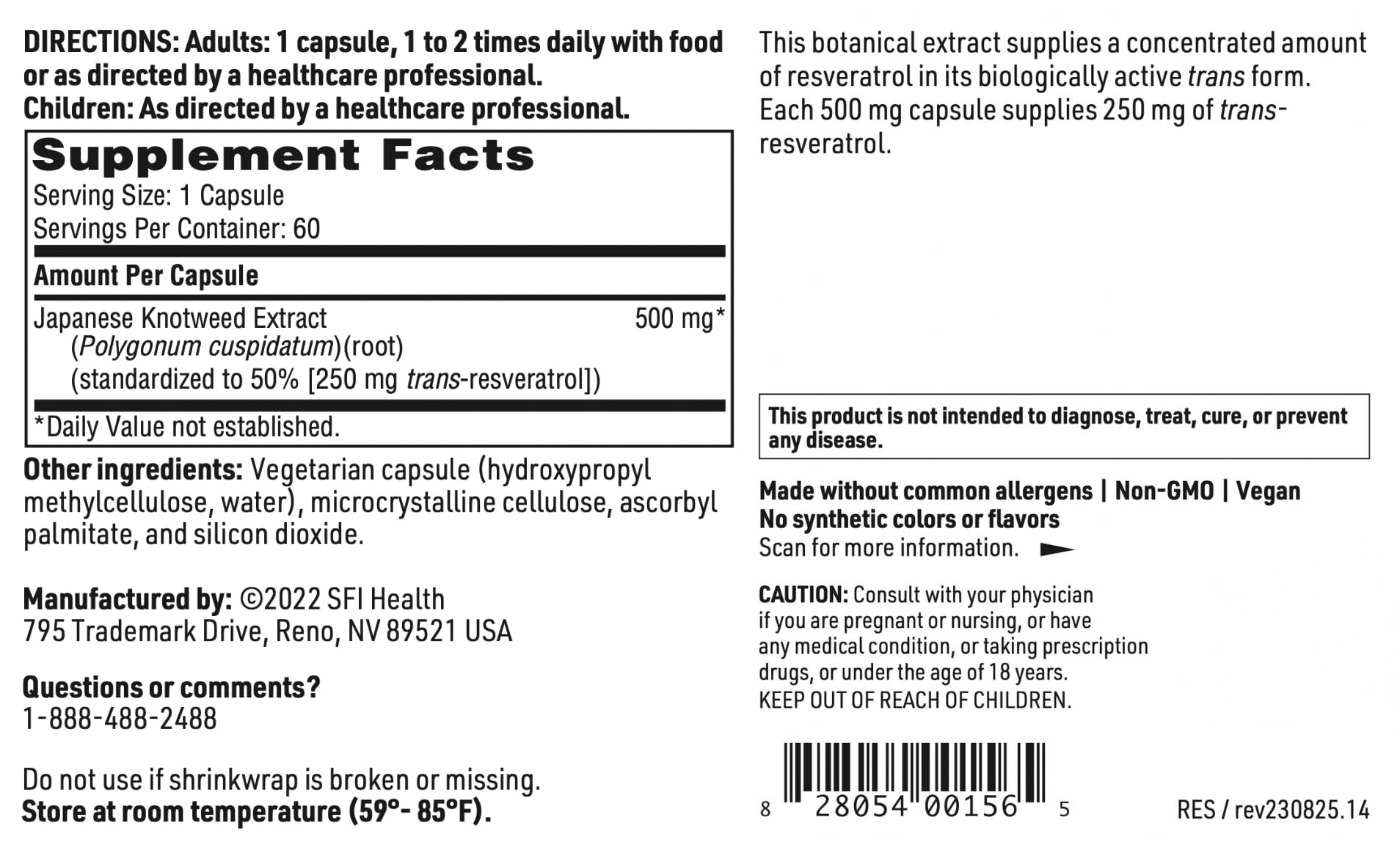 Klaire Labs Resveragen, formule hypoallergenique sans allergenes courants.