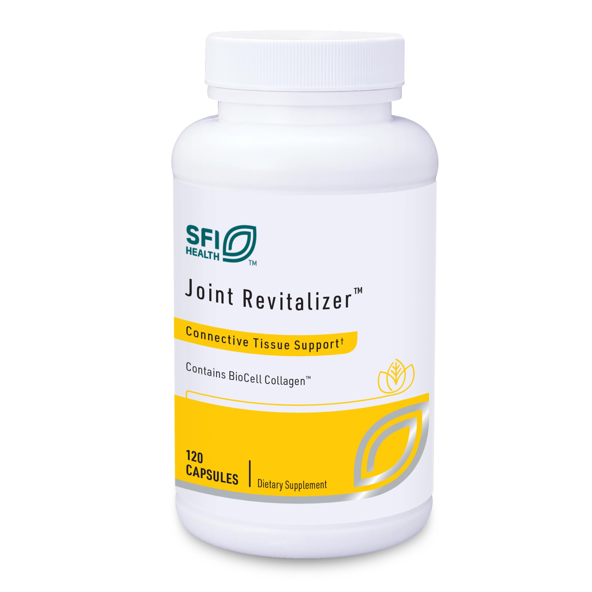 Klaire Labs SFI Health Joint Revitalizer sur l'etiquette-bouteille, informations claires sur la formule