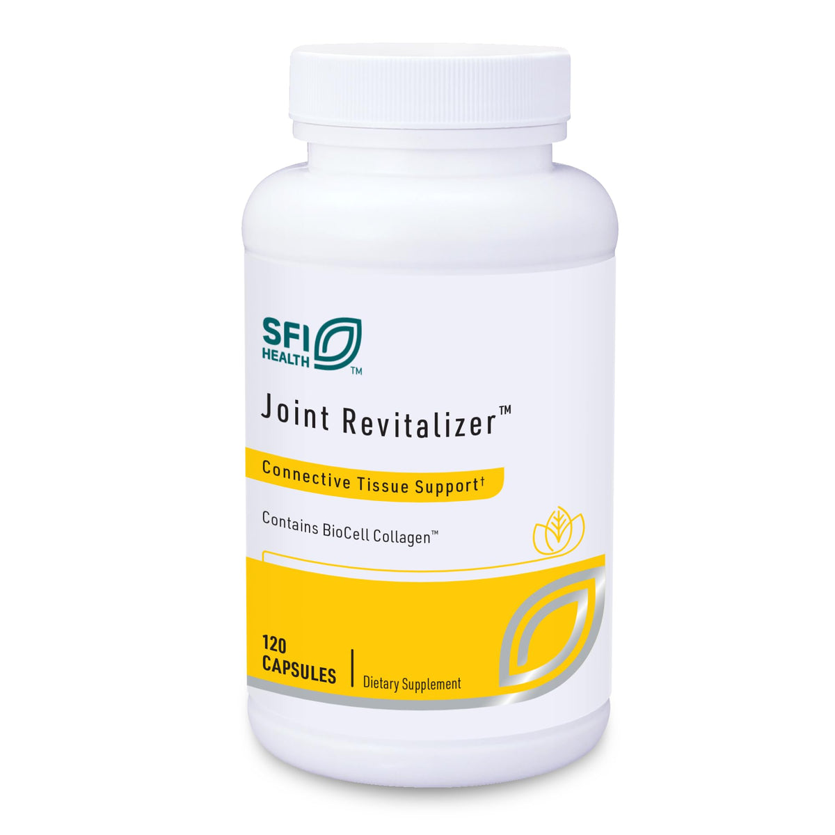 Klaire Labs SFI Health Joint Revitalizer sur l'etiquette-bouteille, informations claires sur la formule